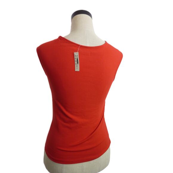 NWT Madewell Scoopneck Cap-Sleeve Tee in Red XS Shirt Top - Picture 3 of 6